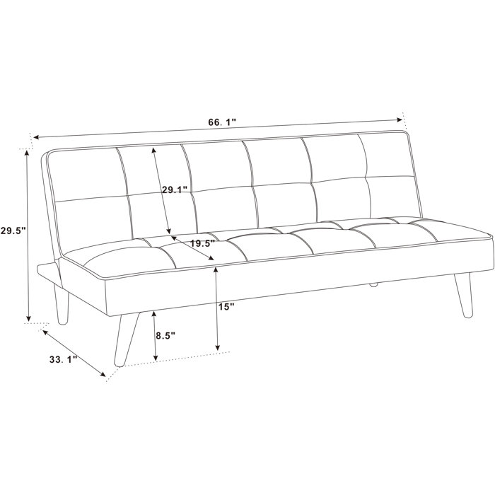 Mercury Row® Villatoro 66.1" Armless Sofa Bed Sofa & Reviews Wayfair